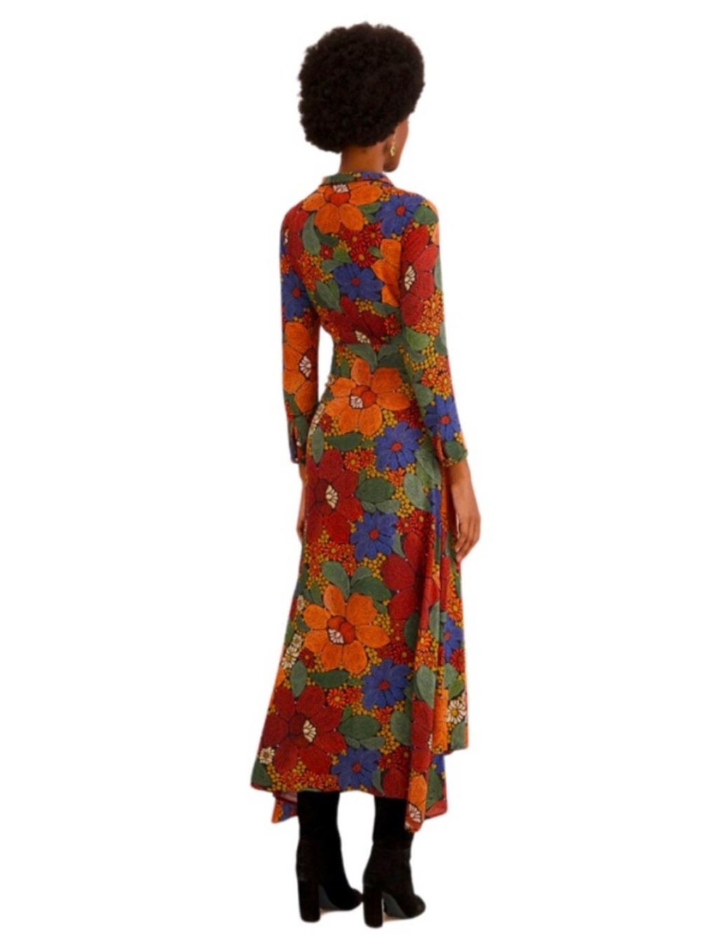 FARM Rio Black Stitched Flowers V Neck Maxi Dress size Small - Picture 11 of 12